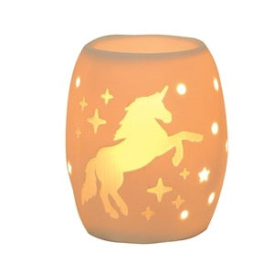 White Ceramic Electric Unicorn Aroma Lamp